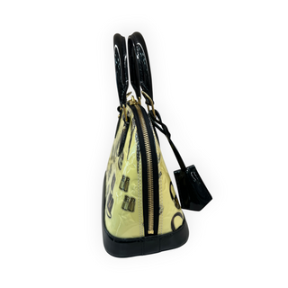 Louis Vuitton Pale Yellow Limited Edition Monogram Vernis Printed Alma Bag