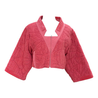 Chanel Pink Quilted Terry Cloth Cropped Jacket