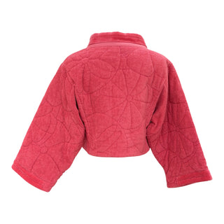 Chanel Pink Quilted Terry Cloth Cropped Jacket