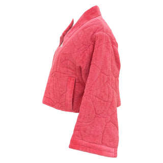 Chanel Pink Quilted Terry Cloth Cropped Jacket