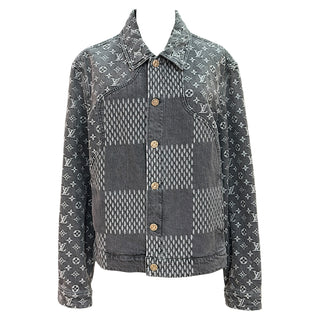 Louis Vuitton Grey Damier & Monogram Denim Jacket