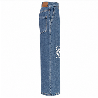 Loewe Blue Anagram Embroidered Straight Leg Jeans IT 38