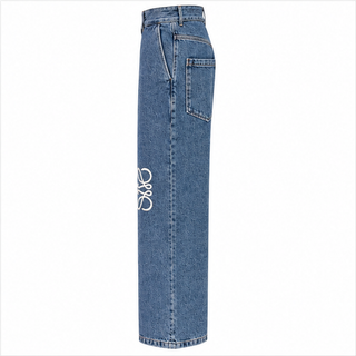 Loewe Blue Anagram Embroidered Straight Leg Jeans IT 38