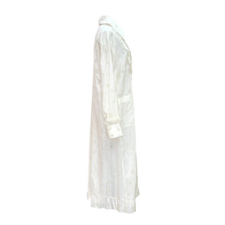 Chanel Ivory Silk CC Embroidered Ruffle Maxi Dress
