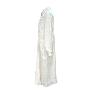 Chanel Ivory Silk CC Embroidered Ruffle Maxi Dress