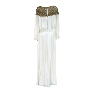 Marchesa Ivory Embellished Silk Gown
