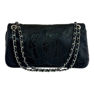 Chanel Black CC Patchwork Leather Chain Shoulder Bag