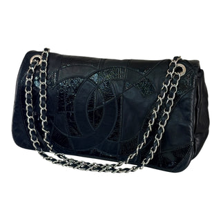 Chanel Black CC Patchwork Leather Chain Shoulder Bag