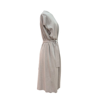 Hermès Beige Silk & Cashmere Belted Knit Midi Dress