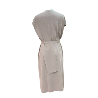 Hermès Beige Silk & Cashmere Belted Knit Midi Dress