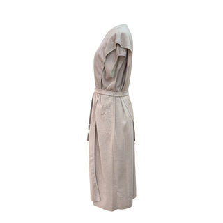 Hermès Beige Silk & Cashmere Belted Knit Midi Dress