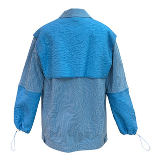 Fendi Sky Blue FF Motif Quilted Overshirt Jacket