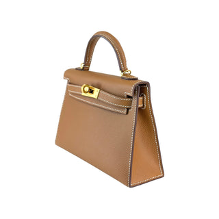 Hermes Gold Mini Kelly 20 Epsom Leather GHW