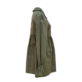 Miu Miu Olive Cotton Poplin Mini Dress