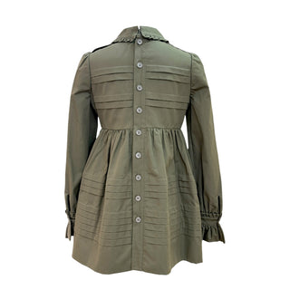 Miu Miu Olive Cotton Poplin Mini Dress