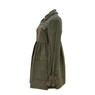 Miu Miu Olive Cotton Poplin Mini Dress