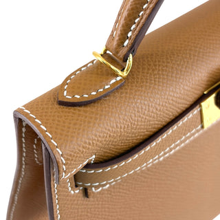 Hermes Gold Mini Kelly 20 Epsom Leather GHW