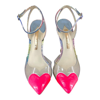 Sophia Webster Chiara Rainbow Glitter Heart Pumps