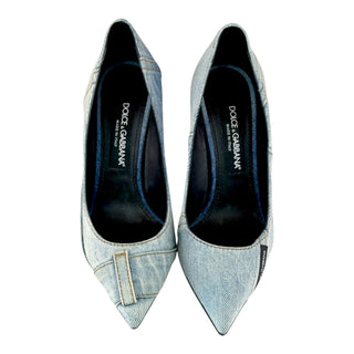 Dolce & Gabbana Light Blue Denim Pointed Toe Pumps