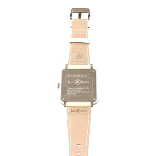 Bell & Ross White BRS-98 Calfskin Leather Ceramic Watch