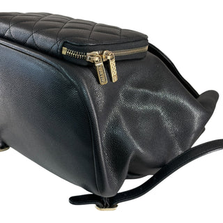 Chanel Black Caviar Quilted Backpack with Gold-Tone Hardware