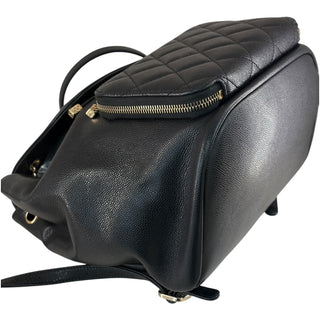 Chanel Black Caviar Quilted Backpack with Gold-Tone Hardware