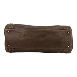 Chanel Brown Distressed Leather Chain Tote Shoulder Bag