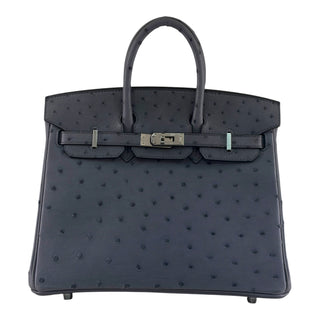 Hermès Birkin 25 Gris Agate Ostrich Palladium Hardware