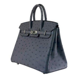 Hermès Birkin 25 Gris Agate Ostrich Palladium Hardware