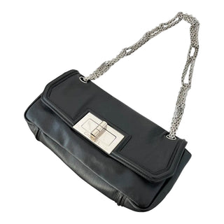 Chanel Black Leather 2.55 Reissue 226 Flap Bag with Silver Hardware