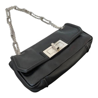 Chanel Black Leather 2.55 Reissue 226 Flap Bag with Silver Hardware
