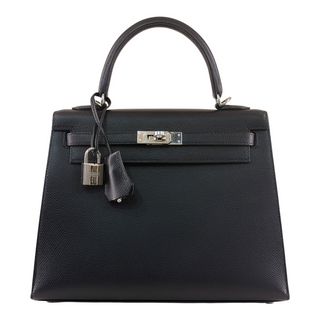 Hermès Kelly 25 Black Epsom Leather Palladium Hardware