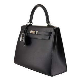 Hermès Kelly 25 Black Epsom Leather Palladium Hardware