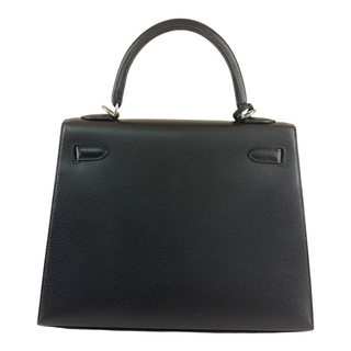 Hermès Kelly 25 Black Epsom Leather Palladium Hardware