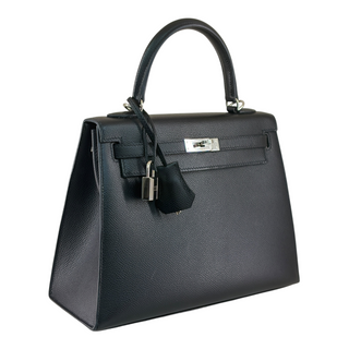 Hermès Kelly 25 Black Epsom Leather Palladium Hardware