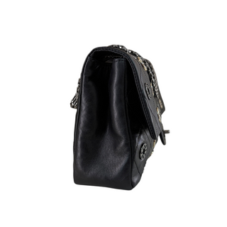 Chanel Black Lambskin Dubai Discs Jumbo Flap Bag