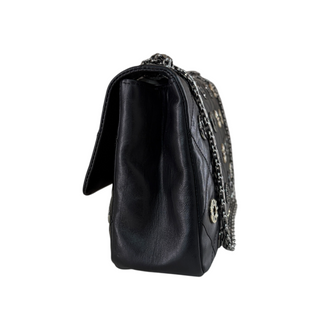 Chanel Black Lambskin Dubai Discs Jumbo Flap Bag
