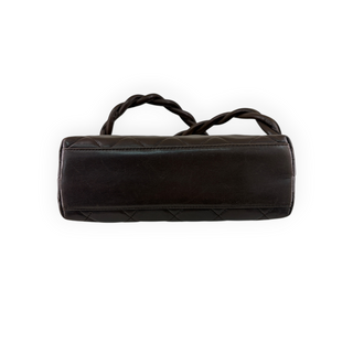 Chanel Brown Quilted Lambskin Braided Handle Flap Bag