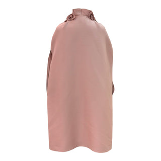 Valentino Rosette-Embellished Blush Wool-Silk Cape Top