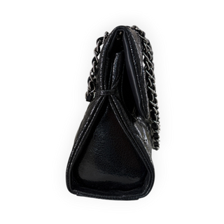 Chanel Black Studded Mademoiselle Quilted Glazed Crackled Leather Large Flap Bag