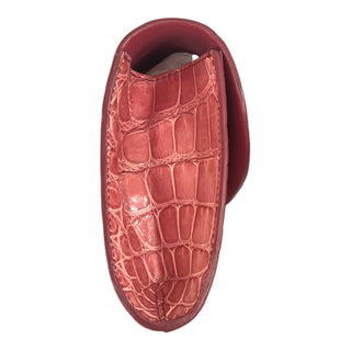 Yves Saint Laurent Vintage Crocodile Embossed Pink Clutch Bag