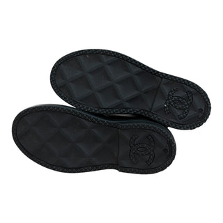 Chanel CC Logo Knee-High Rubber Boots in Black