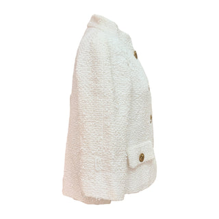 Chanel Ivory Bouclé Tweed Gold Button Jacket