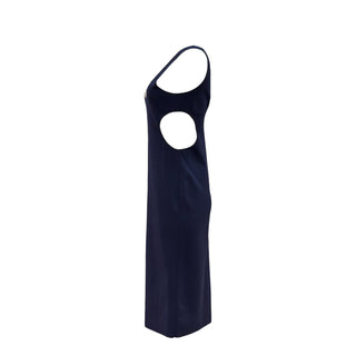 Ralph Lauren Navy Deep U-Neck Cut-Out Dress