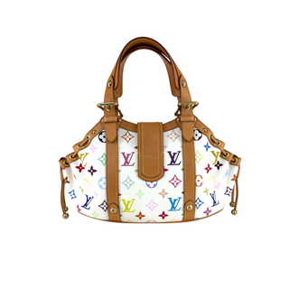 Louis Vuitton x Takashi Murakami White Monogram Multicolore Theda GM Bag