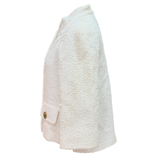Chanel Ivory Bouclé Tweed Gold Button Jacket