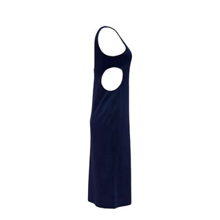 Ralph Lauren Navy Deep U-Neck Cut-Out Dress