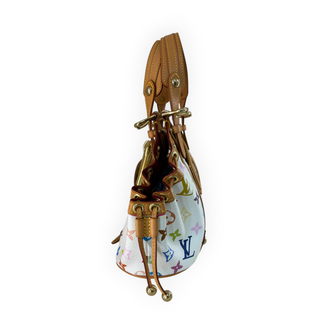 Louis Vuitton x Takashi Murakami White Monogram Multicolore Theda GM Bag