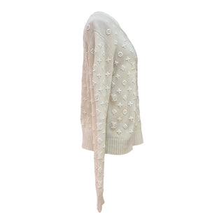Louis Vuitton Cream Monogram Embossed Cashmere Knit Sweater