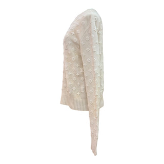 Louis Vuitton Cream Monogram Embossed Cashmere Knit Sweater
